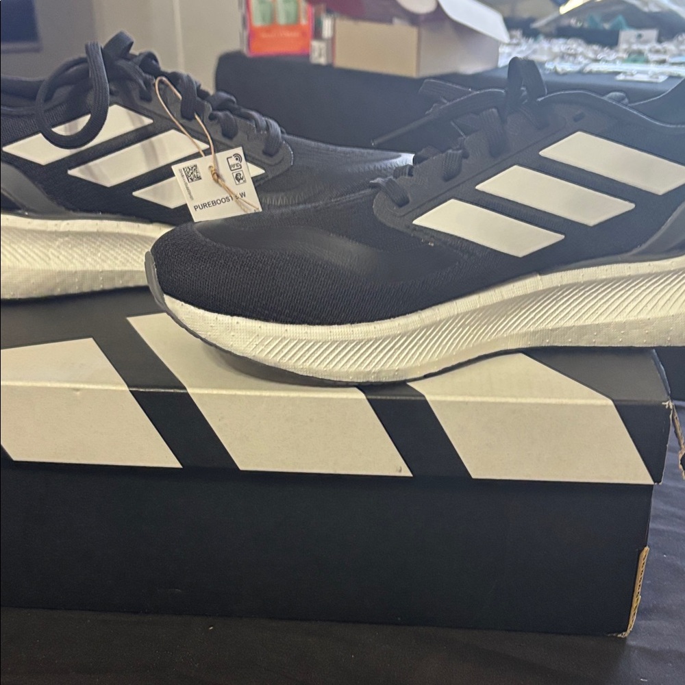 Adidas Women’s Black and White Sneakers PureBoost 5 - Picture 3 of 7